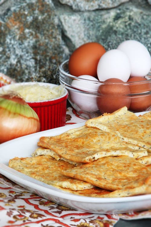Caramelized onion and cheese pita