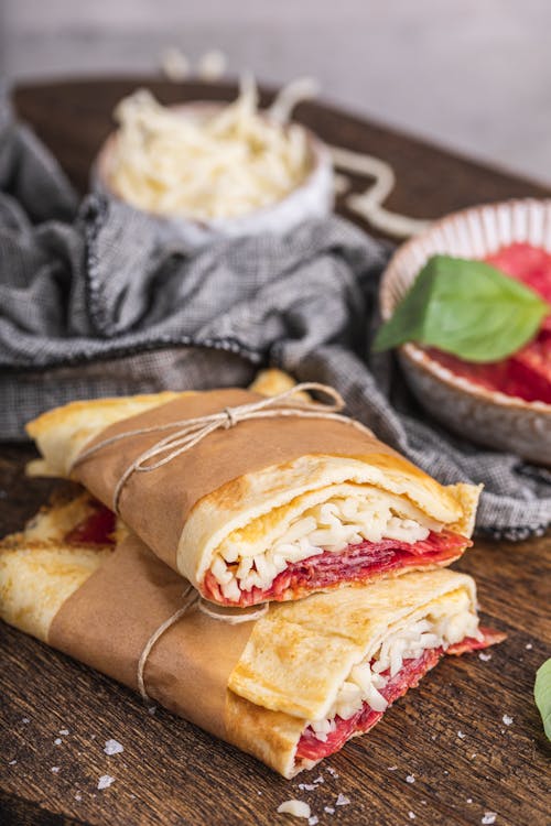 Keto pizza egg wrap
