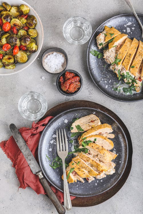 Air fryer stuffed chicken breasts with herb cream cheese